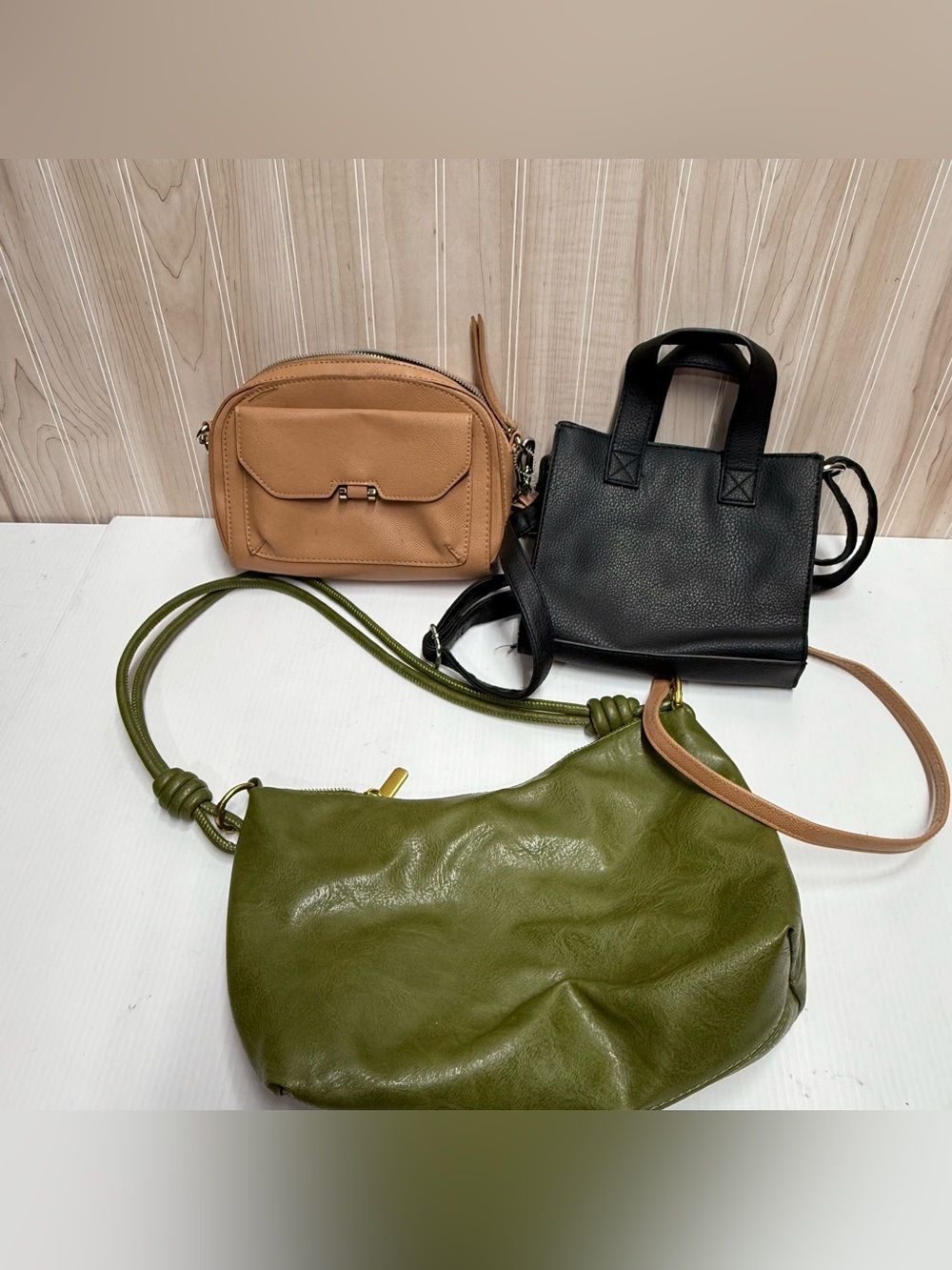 Olive Green Soft Leather Shoulder Bag for Women